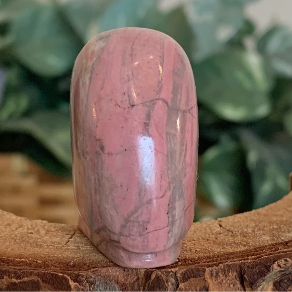Rhodonite Carved Owl Figurine Gemstone Bird Carving Chubby Stone Animal Pet 1.5" - Picture 8 of 10